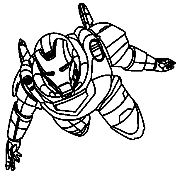 Coloriage Iron Man En Vole Dessin Gratuit à Imprimer