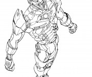 Coloriage Iron Man en volant