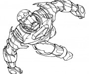 Coloriage Iron Man en volant dans Le Ciel