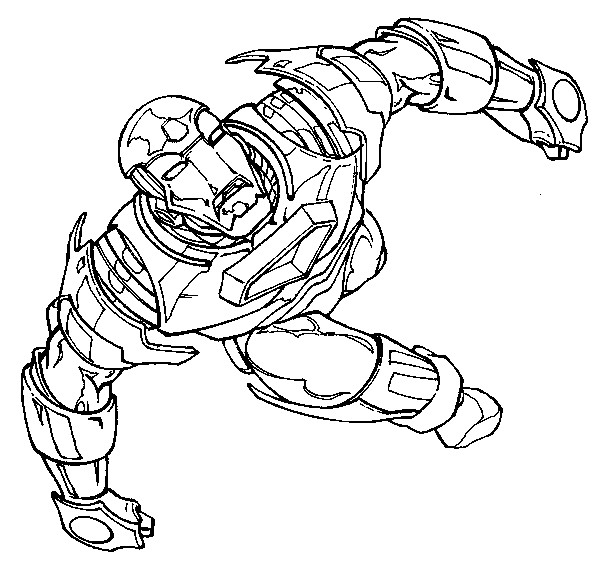 Coloriage Iron Man en volant dans Le Ciel dessin gratuit à imprimer