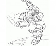 Coloriage Iron Man en Volant sur La Terre