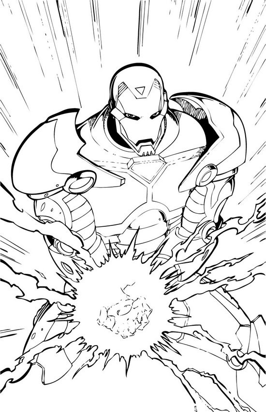 Coloriage Iron Man magique dessin gratuit à imprimer