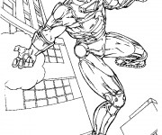 Coloriage Iron Man protecteur de La Ville