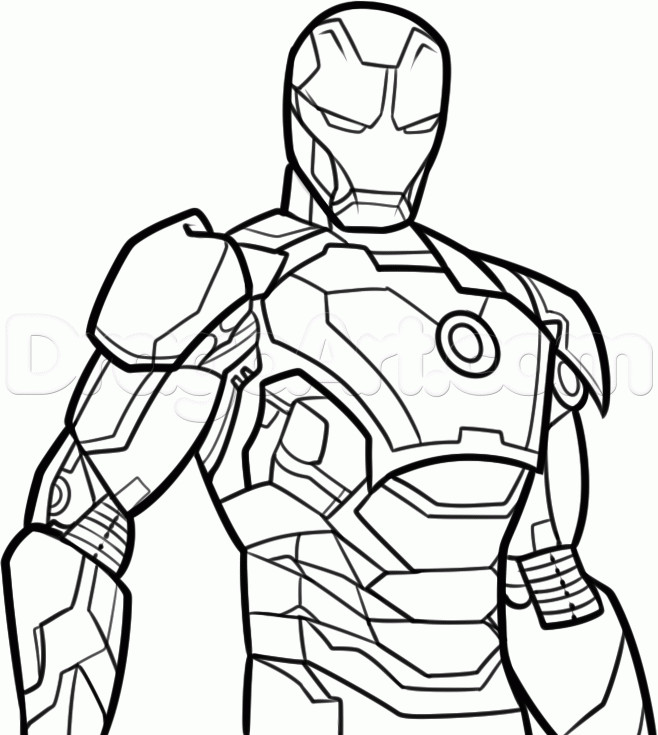 Coloriage Iron Man vectoriel à colorier dessin gratuit à imprimer