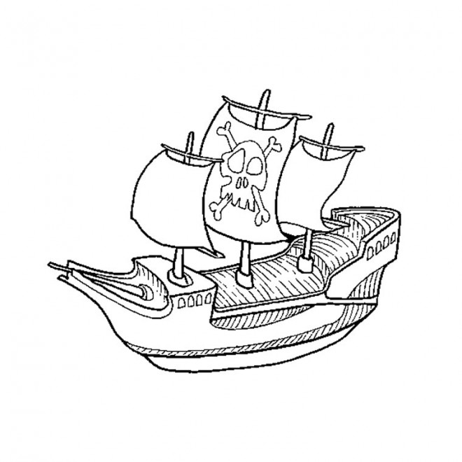 Coloriage Bateau pirate facile dessin gratuit à imprimer bateau pirate facile 1885
