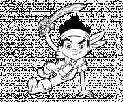 Coloriage Jack  le Petit Pirate porte son &Eacute;p&eacute;e