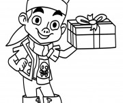 Coloriage Jack le Pirate porte Un Cadeau