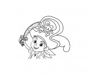 Coloriage Jack porte le Chapeau des Pirates