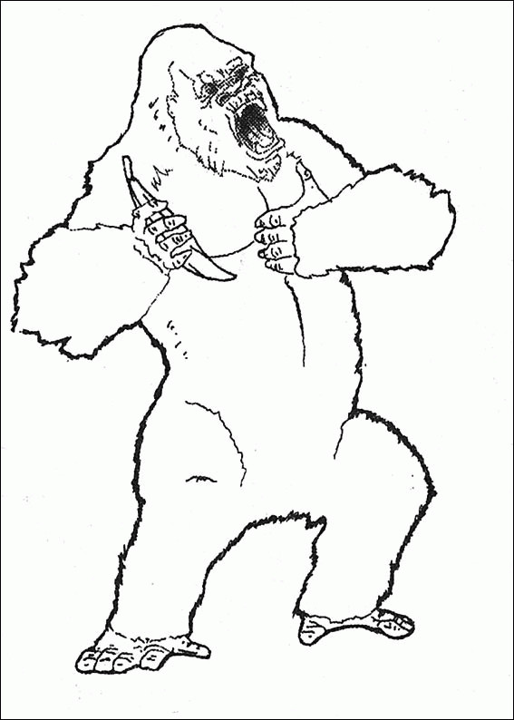 Coloriage et dessins gratuits King Kong facile à imprimer