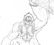 Coloriage et dessins gratuit King Kong réaliste à imprimer