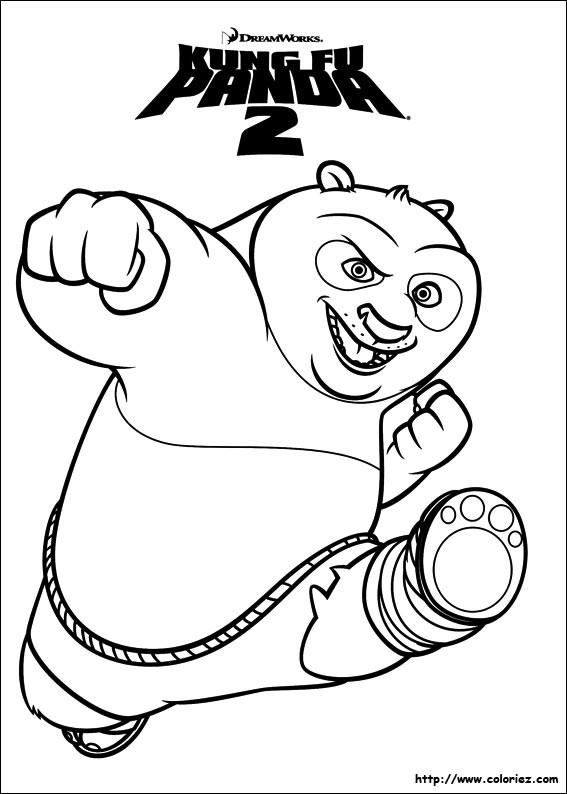 Coloriage et dessins gratuits Dessin facile de Po le panda à imprimer