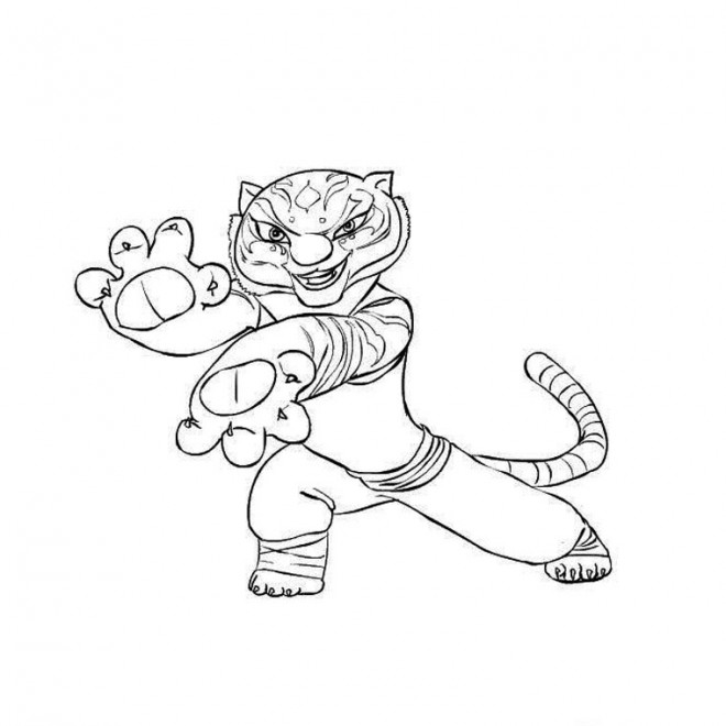 Coloriage Kung Fu Panda Maître Tigresse Dessin Gratuit à