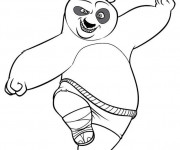 Coloriage et dessins gratuit Kung Fu Panda Po en équilibre à imprimer