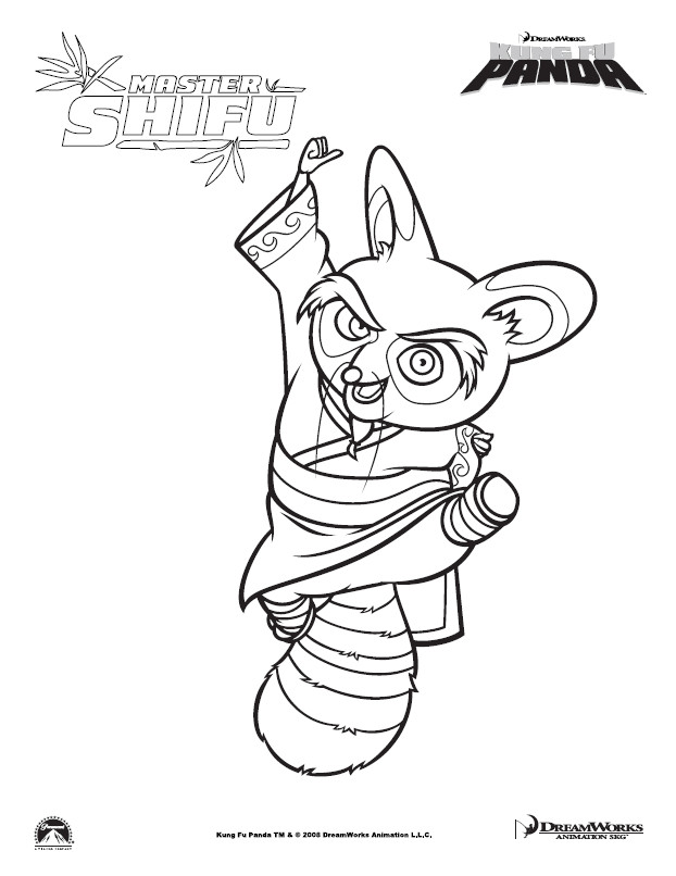 Coloriage et dessins gratuits Maître Shifu dans Kung Fu Panda à imprimer