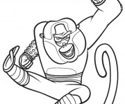 Coloriage et dessins gratuit Maître Singe Kung Fu Panda à imprimer