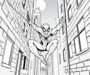 Coloriage Aper&ccedil;u de Miles Morales dans le ciel