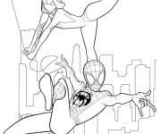 Coloriage et dessins gratuit Equipe de Miles Morales et Gwen Stacy à imprimer