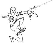 Coloriage Image de Miles Morales qui lance son filet