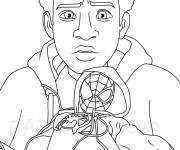 Coloriage L'ado Miles Morales qui se transforme &agrave; un superh&eacute;ros