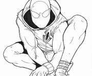 Coloriage Miles Morales accroupi