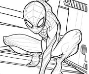Coloriage Miles Morales avec sa main sur la terre
