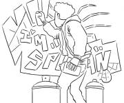 Coloriage Miles Morales cr&eacute;e la graffiti