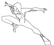 Coloriage et dessins gratuit Miles Morales d&eacute;montre sa flexibilit&eacute; à imprimer