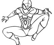 Coloriage Miles Morales en position d'attaque