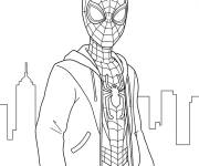 Coloriage Miles Morales en tenu de Spider Man