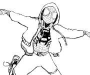 Coloriage Miles Morales en volant