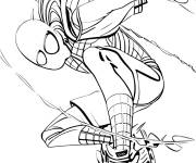 Coloriage Miles Morales en volant rapidement