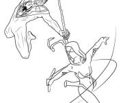 Coloriage et dessins gratuit Miles Morales et Gwen Stacy de Marvel à imprimer