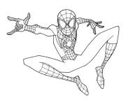 Coloriage Miles Morales lance son filet