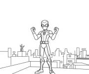 Coloriage Miles Morales levant sa main tout confiant