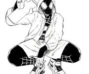 Coloriage Miles Morales pret pour cr&eacute;er des graffitis