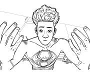 Coloriage Miles Morales sans masque te regarde