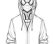 Coloriage Miles Morales se cache dans sa capuche