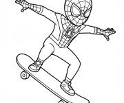 Coloriage Miles Morales sur le skateboard