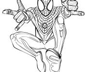 Coloriage Miles Morales tout en sautant