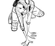 Coloriage Miles Morales vue de haut