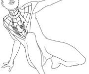 Coloriage Sc&egrave;ne de Miles Morales qui enl&egrave;ve son masque