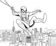 Coloriage Sc&egrave;ne des aventures de Miles Morales