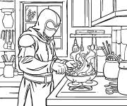 Coloriage Moon Knight &agrave; la cuisine