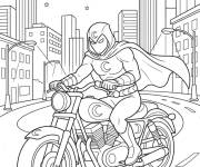 Coloriage Moon Knight &agrave; moto