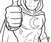 Coloriage Moon Knight avec la pouce lev&eacute;