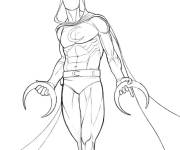 Coloriage Moon Knight avec ses armes populaires