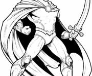 Coloriage Moon Knight avec son &eacute;p&eacute;e magique