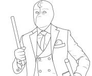 Coloriage Moon Knight avec un baton