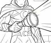 Coloriage Moon Knight avec une torche