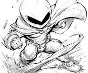 Coloriage Moon Knight chibi rapide